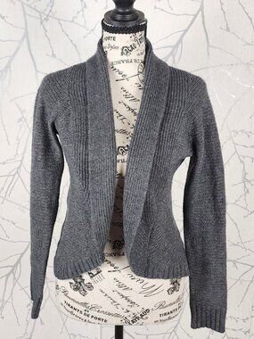 Victoria's Secret 100% Cashmere Ribbed Knit Open Cropped Cardigan